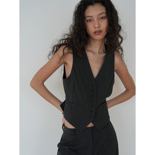 GRAY HALO STRIPE VEST
