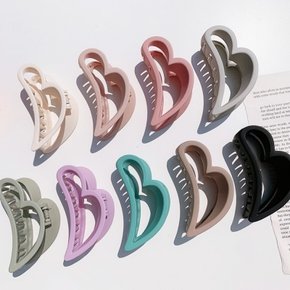 [아이유 착용][1+1] 파스텔 컬러 무광 하트 집게핀 집게삔 9color