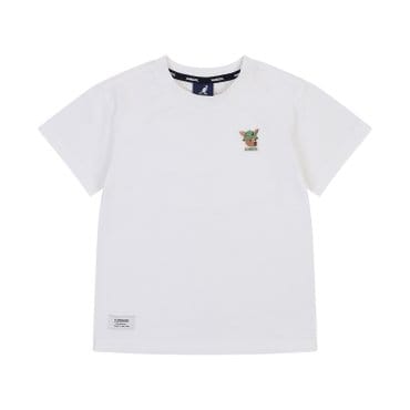 캉골키즈 루 심볼 패치 숏 슬리브 티셔츠 RB 0003 아이보리