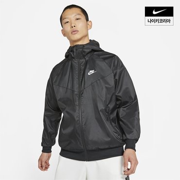 나이키 맨즈 나이키 스포츠웨어 우븐 윈드러너 후디 재킷 NIKE DA0002-010