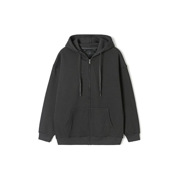 남성 무지 기모 후디 집업 (BLACK) (HBBLTA1)