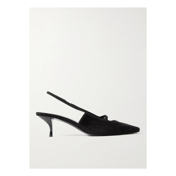 사빅 그로그랭 트리밍 스웨이드 슬링백 펌프스 블랙 1647597326114422