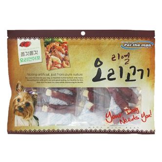  강아지육포간식 강아지 리얼 쫄깃 오리 연어포 300g 반려견 육포 간식