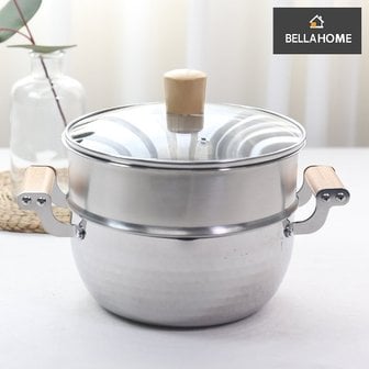 벨라홈 스텐레스 해머톤 양수냄비20cm+스텐찜기+유리뚜껑(CN9429)