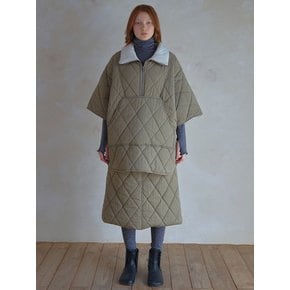 Half quilted padded anorak