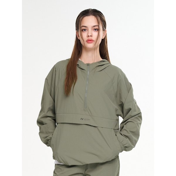 캠프 멀티스포츠 러닝 바람막이 아노락 후드 집업 자켓 상의 W 카키