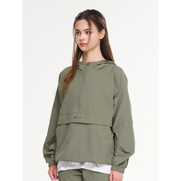 캠프 멀티스포츠 러닝 바람막이 아노락 후드 집업 자켓 상의 W 카키