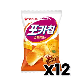  오리온 포카칩 스윗치즈 봉지스낵 60g x 12개