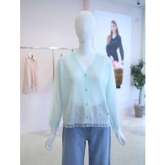 올리브데올리브 [여주점] 여성 밑단 레이스 시스루 브이넥 가디건 YY6MDE13