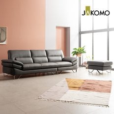 [상품권5만원]다니엘 3.5인 천연면피 소가죽 소파+스툴