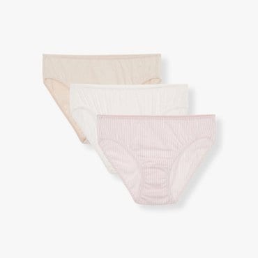 JAJU (언더) JAJU  여 코튼 도트 힙허거 팬티 3매   J41N901206