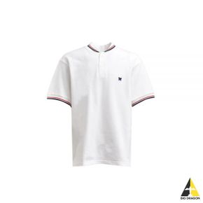 NEEDLES 니들스 24 Shawl Collar SS Polo white (OT257) (숄 칼라 반팔 폴로 티셔츠)