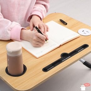 베드트레이 다용도 접이식테이블 캠핑 침대 좌식책상 테블릭거치 컵홀더