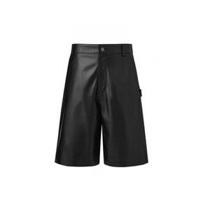 Italian nappa Lambskin Bermuda Pants_Black