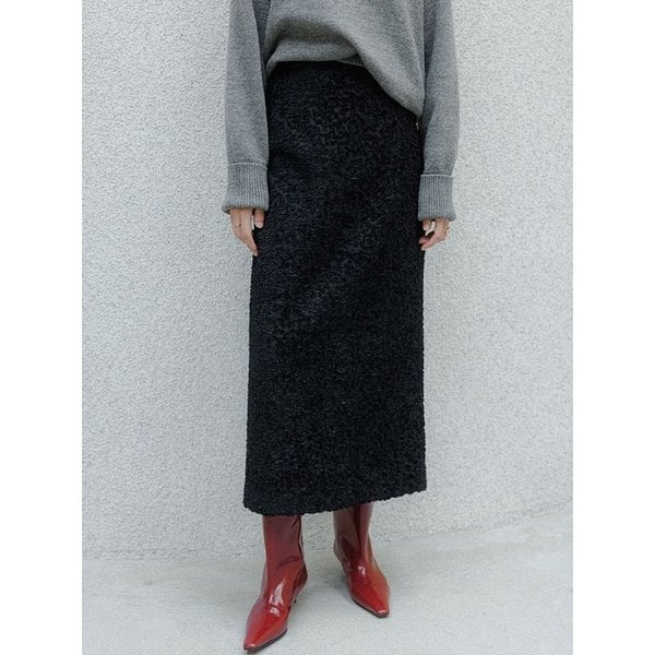 [단독] 벨리나 자가드 레이스 미디 스커트(블랙)