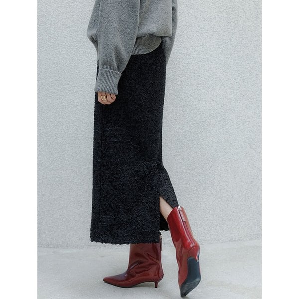 [단독] 벨리나 자가드 레이스 미디 스커트(블랙)