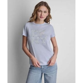 진 우먼 Short-Sleeve Crewneck 티셔츠 - 프로스트 블루 실버 클리어 26580998 1390557