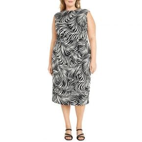 4393226 Maggy London Printed Cap Sleeve Sheath Dress