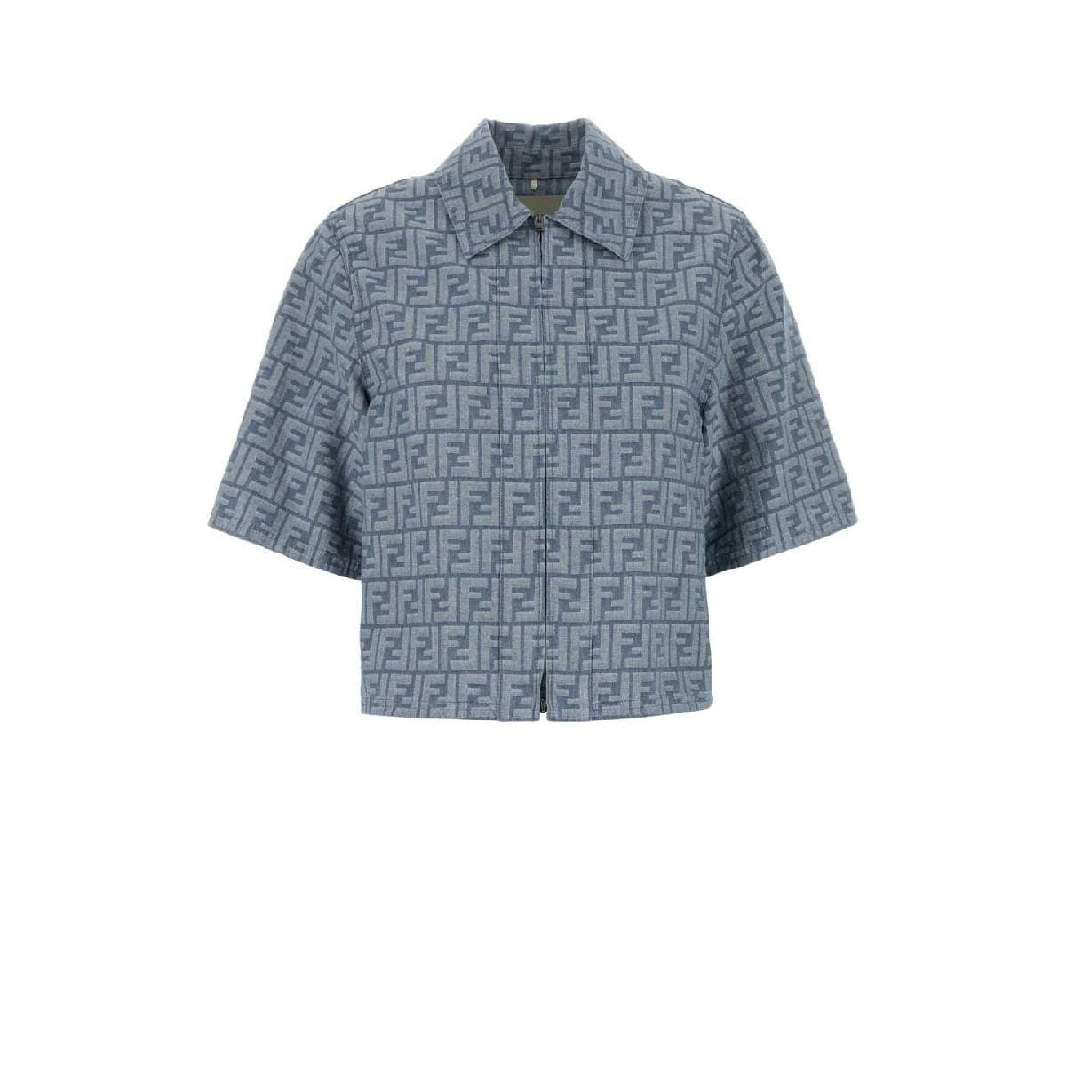 Tシャツ・カットソー FENDI SS25 Embroidered denim shirt (FLF790ASMF F1SAZ) FENDI Embroidered denim shirt FLF790ASMF F1SAT - 이마트몰