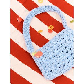 [X ABANG] Knited Tote Bag With Charm