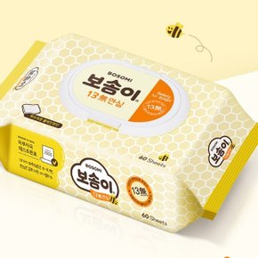 13無 안심 물티슈 캡형 60매x6개 깨끗한나라 아기 유아 60매