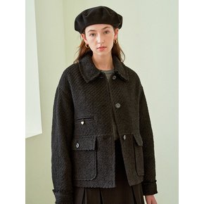 Spencer Wool Tweed Jacket (Black)