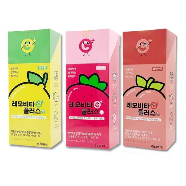 [경남제약] 레모비타플러스정 딸기맛+레몬맛+복숭아맛 120정 씹어먹는 비타민 세 (S31863998)
