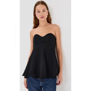 5465991 Tibi Melee Crepe Strapless Top