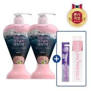 죽염 히말라야핑크솔트 펌핑치약 플로럴 285g x 2 (+ 증정)