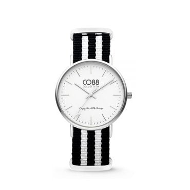 발란스3000 [CO88] 스트라이프 스트랩 손목시계 화이트 8CW-10035