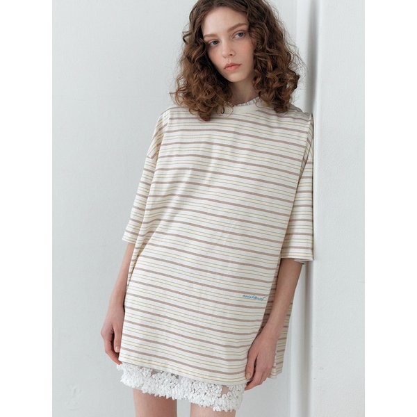 Stripe overfit tee_ivory