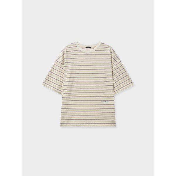 Stripe overfit tee_ivory