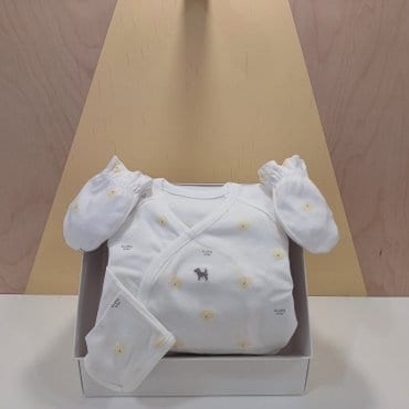 블루독베이비 **WH)구름강아지배내저고리,손싸개 선물세트(45170-000-08+45170-008-12)