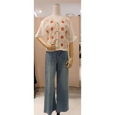 파프리카 루미앤플로   앞판 꽃자수 크로셰 가디건SK2CD605J