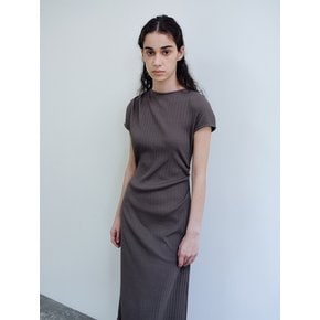 TIR ASYMMETRIC RIBBED COTTON DRESS_2COLORS