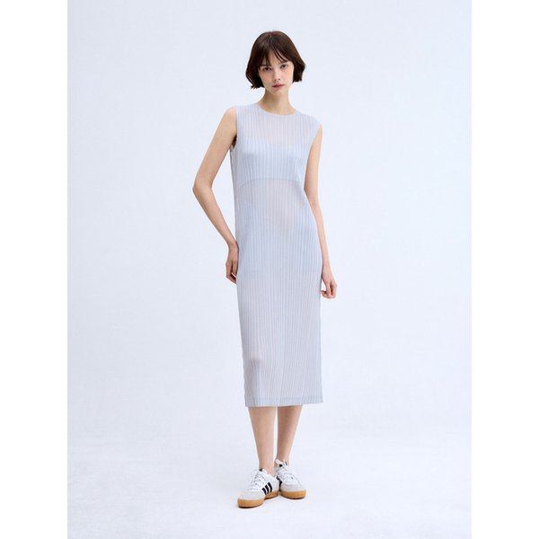 뷔스티에 배색 슬리브리스 원피스_APOPM025016