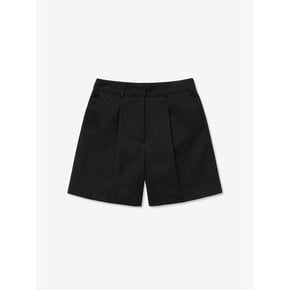 WIDE COTTON HALF PANTS_BLACK