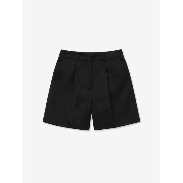 WIDE COTTON HALF PANTS_BLACK