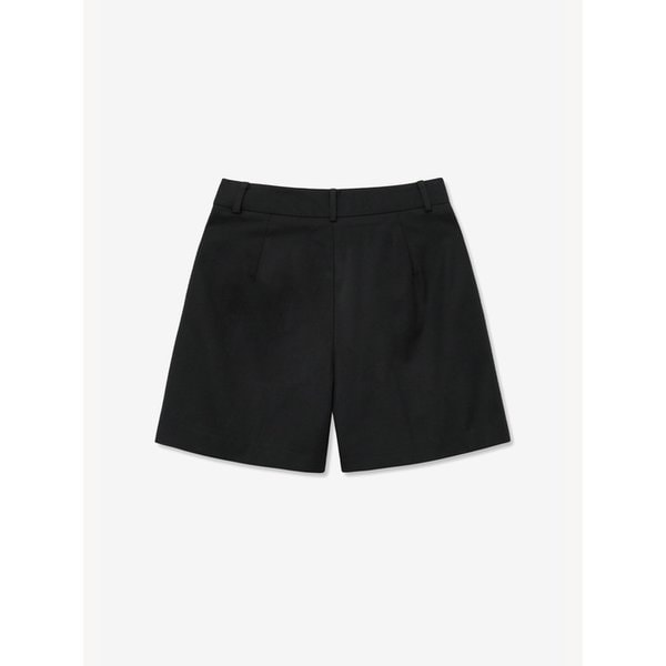 WIDE COTTON HALF PANTS_BLACK