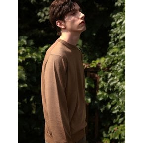 Merino wool soft Crew neck knit (Camel)