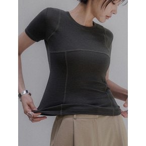 밸런스업 라인 하프 티셔츠(딥카키)