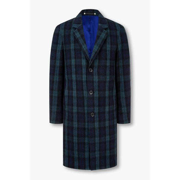 [PS PAUL SMITH] 체크 패턴 울 싱글 코트 5735307101000