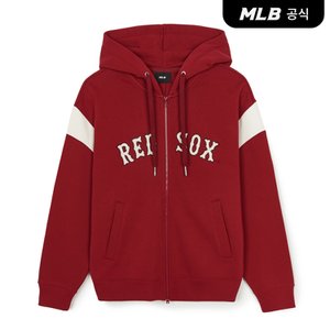 MLB [코리아공식] 스포티브 바시티 어깨배색 후드집업 BOS (Wine)