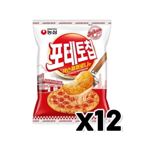 농심 포테토칩 잭슨페퍼로니맛 봉지스낵 50g x 12개