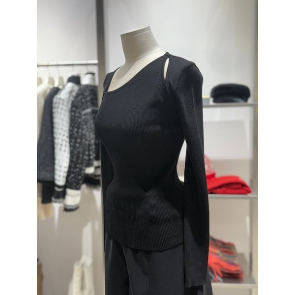 [여주점] 언발 넥라인 포인트 슬림핏 골지풀오버 ER1KL260