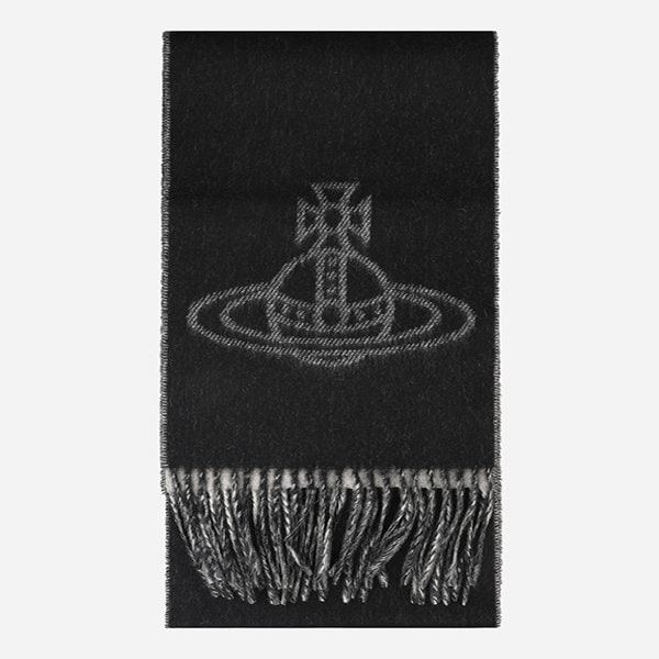 [시흥점] [비비안 웨스트우드]5F 81030006 W00ZH N402 더블 로고 머플러 블랙