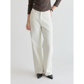 앳코너 Semi Wide Denim Pants White AT5PAF084WT