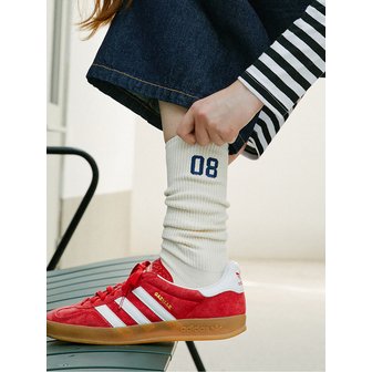 그린버터 Needlework Mid-calf Socks (Navy)