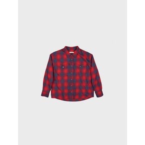 24F SILVER BUTTON CHECK SHIRT IN RED