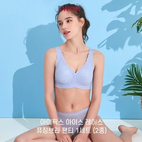 꿈의브라 플라워 레이스 프리컷 노와이어 스카이블루 1세트